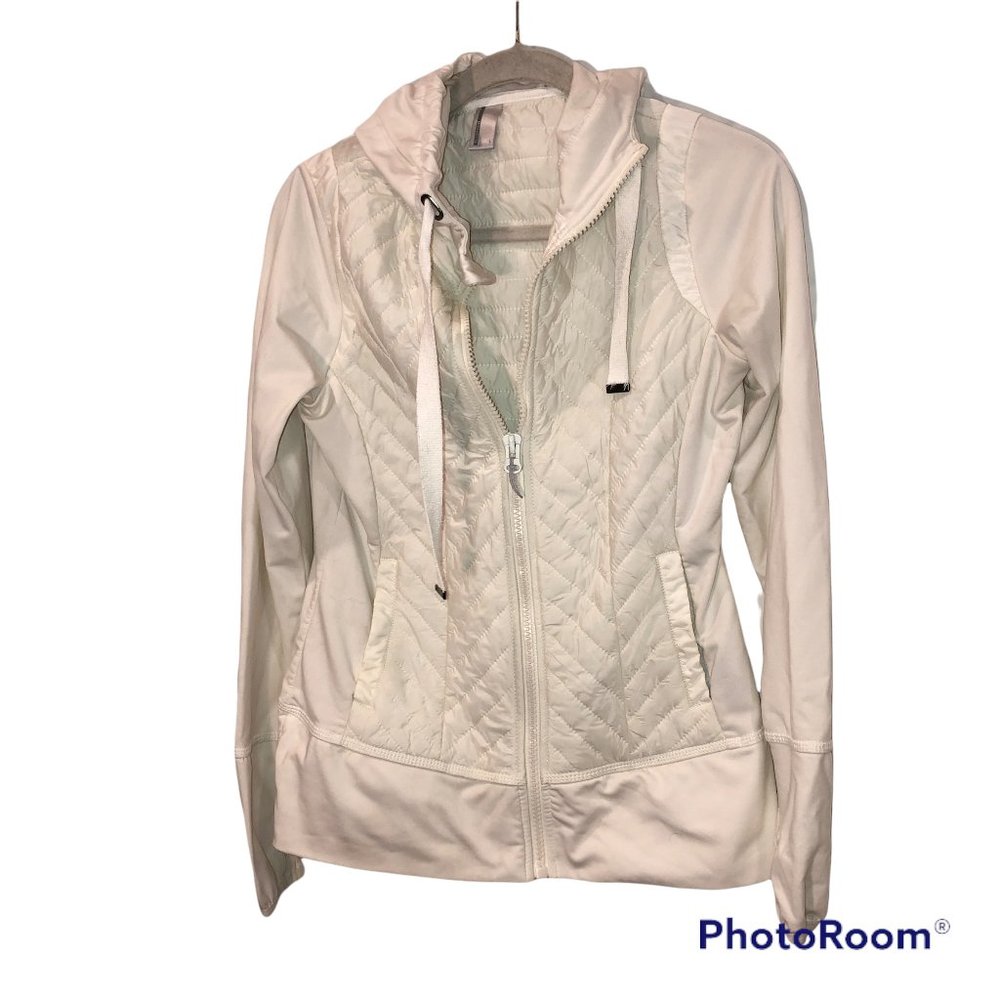 Mondetta AS NEW condition white quilted lightweight hoodie jacket L